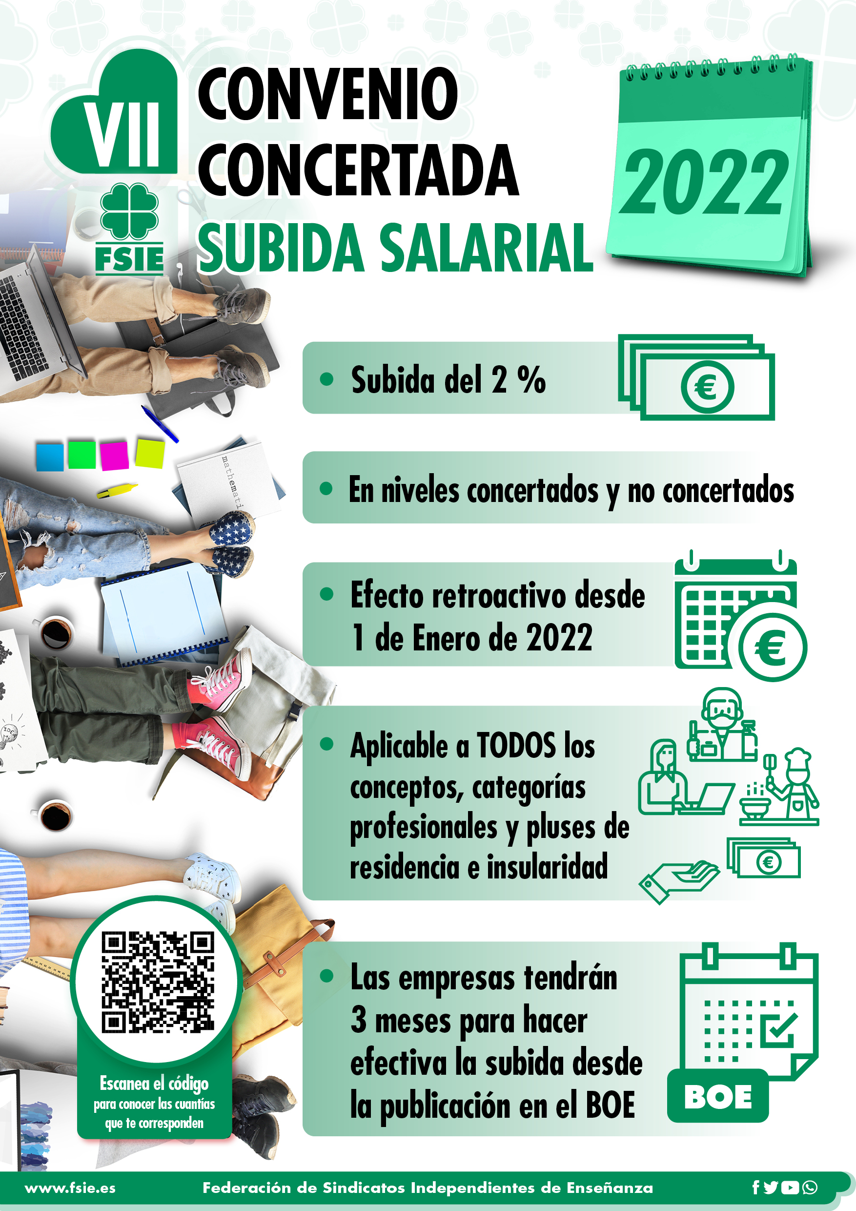 Cartel Incremento salarial 2022 Concertada